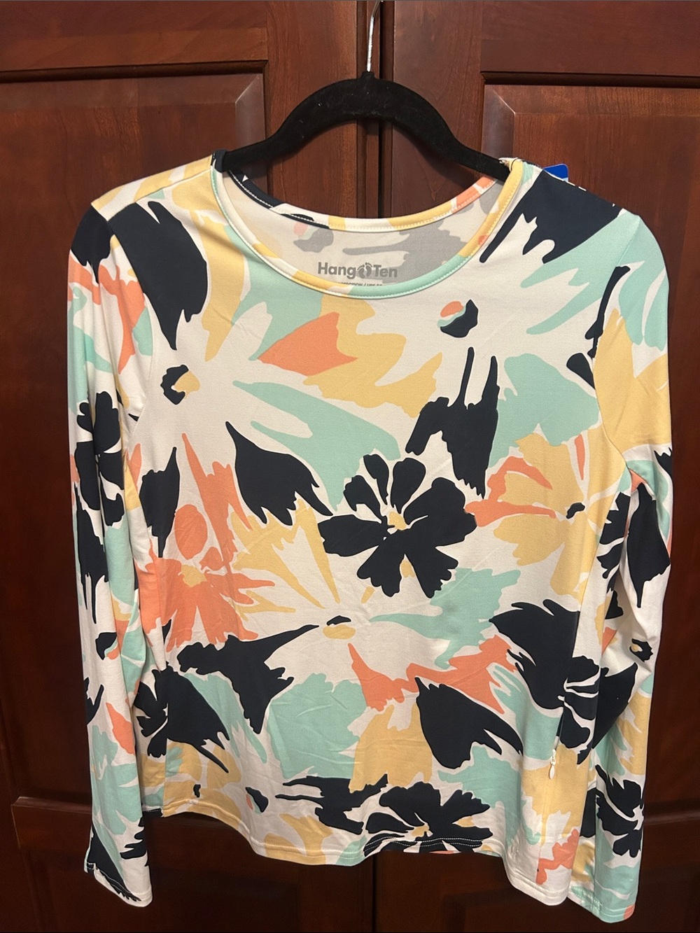 Hang Ten Women’s Long Sleeve Floral Top - Navy, Coral, Mint, Yellow